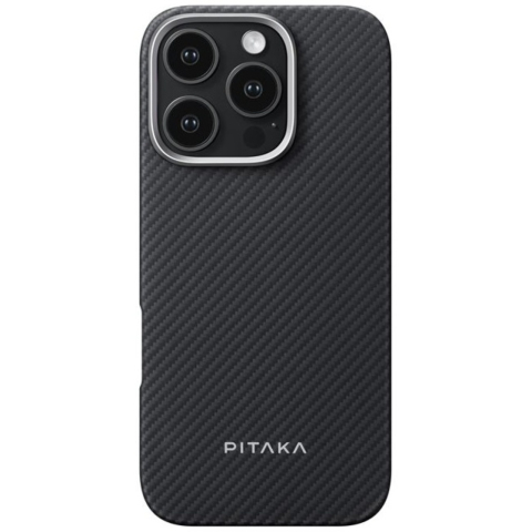 Pitaka Husa Ultra-Slim Aramida Magsafe iPhone 16 Pro Black / Grey [8]