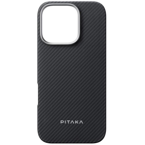 Laptop, Tablete & Telefoane - Pitaka Husa Ultra-Slim Aramida Magsafe iPhone 16 Pro Black / Grey