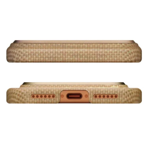 Pitaka Husa Ultra-Slim Aramida Magsafe iPhone 17 Pro Golden Glint [3]