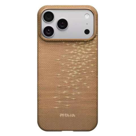 Laptop, Tablete & Telefoane - Pitaka Husa Ultra-Slim Aramida Magsafe iPhone 17 Pro Max Golden Glint
