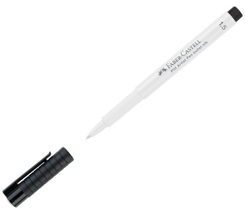 Pitt artist pen caligrafic 1.5 alb faber-castell [1]