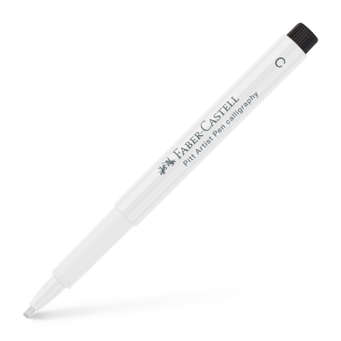 Rechizite Școlare - Pitt artist pen caligrafic alb faber-castell
