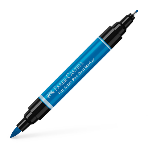 Rechizite Școlare - Pitt artist pen dual marker albastru phtalo 110 faber-castell