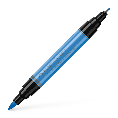 Rechizite Școlare - Pitt artist pen dual marker albastru ultramarin 120 faber-castell