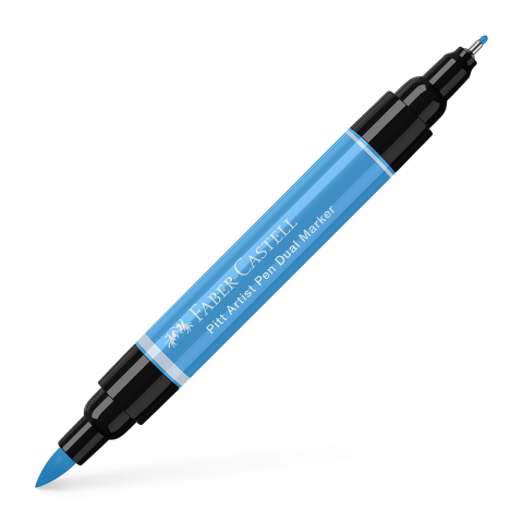 Rechizite Școlare - Pitt artist pen dual marker bleu ciel 146 faber-castell