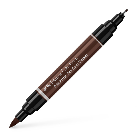 Rechizite Școlare - Pitt artist pen dual marker sepia inchis 175 faber-castell