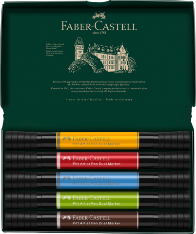 Pitt artist pen dual marker set 5 buc faber-castell [1]