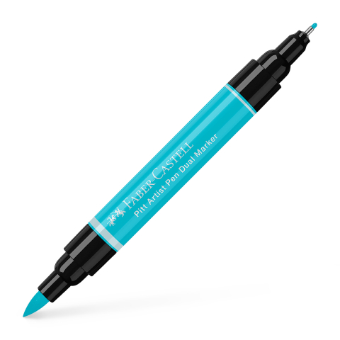 Rechizite Școlare - Pitt artist pen dual marker turcoaz cobalt deschis 154 faber-castell
