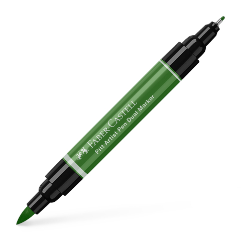 Rechizite Școlare - Pitt artist pen dual marker verde oliv permanent 167 faber-castell