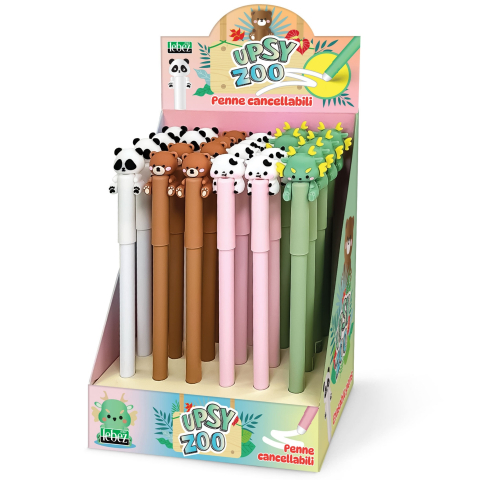 Pixuri pentru Copii si Scoala - Pix care se sterge cu capac, Upsy Zoo, 4 modele  varsta 3 ani+,6 ani+,8 ani+