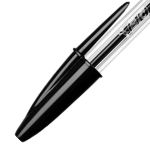 Pix cu bila Bic Cristal, 1.0mm, cu capac, corp transparent, scris negru [1]