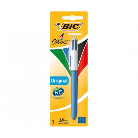 Pix cu bila Bic PRO, 1.0mm, cu mecanism, 4 culori (negru, albastru, rosu, verde) [1]