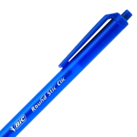 Pix cu bila Bic Roundstic Clic, 1.0mm, cu mecanism, corp semitransparent in culoarea scrisului, albastru [1]