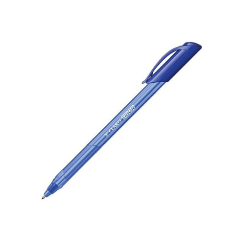 Pixuri pentru Copii si Scoala - Pix cu bila CLARO Trion CL-TRI-A, 1.0mm, cu capac, corp diverse culori semitransparent, scris albastru