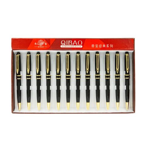 Birotică și Papetărie - Pix cu bila CNX 805, corp metalic, negru, clips agrafa aurie