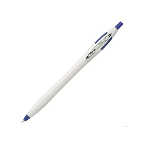 Birotică și Papetărie - Pix cu bila CNX Aihao AH-521, cu mecanism, corp alb, scris albastru