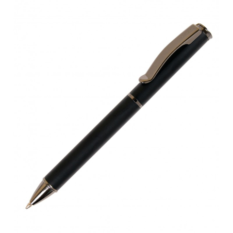 Birotică și Papetărie - Pix cu bila Cresco Exclusive S 830140, cu mecanism, corp negru metalic cu clips ES bronz