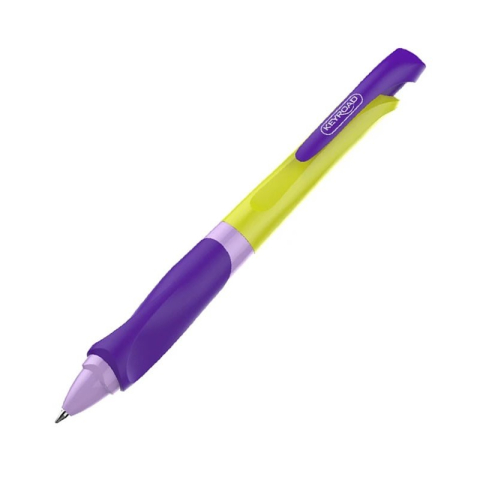 Pixuri pentru Copii si Scoala - Pix cu bila Keyroad Easy Writer KR971586, 1.0mm, cu mecanism, ergonomic, corp mat diverse culori, grip cauciucat, scris albastru