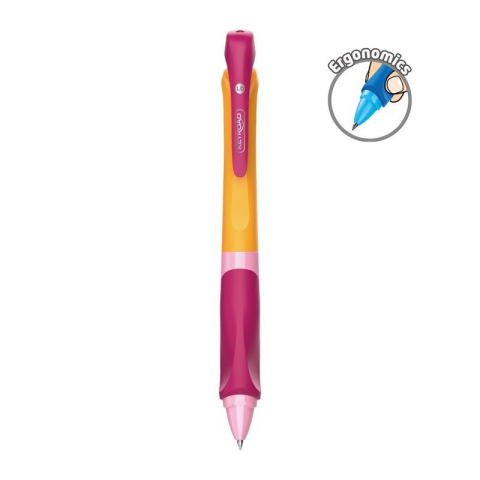 Pix cu bila Keyroad Easy Writer KR971586, 1.0mm, cu mecanism, ergonomic, corp mat diverse culori, grip cauciucat, scris albastru [3]