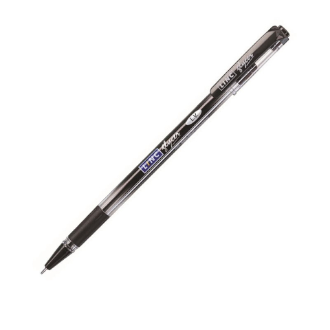Pixuri pentru Copii si Scoala - Pix cu bila Linc Glycer 1300RF, 0.7mm, cu capac, corp negru semitransparent, grip cauciucat, scris negru