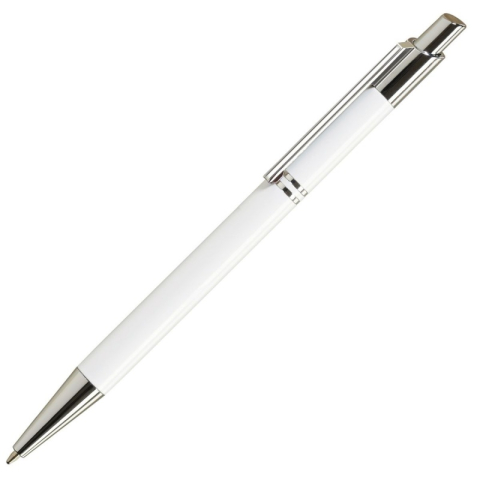 Birotică și Papetărie - Pix cu bila Office-Cover Tiko, 1.0mm, cu mecanism, pentru personalizare, corp metalic, alb