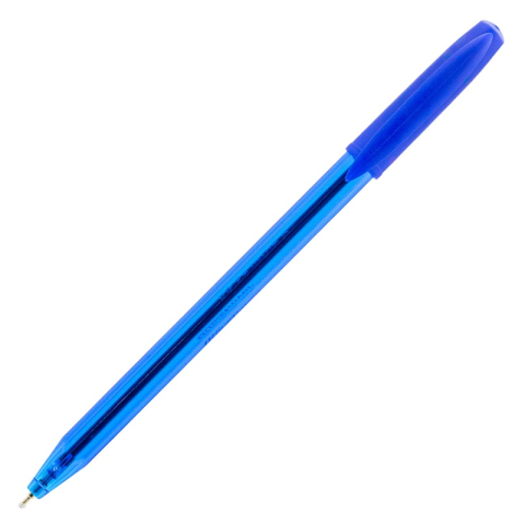 Birotică și Papetărie - Pix cu bila Office Cover Twist-IT 4016, 1.0mm, cu mecanism, corp albastru semitransparent, scris albastru