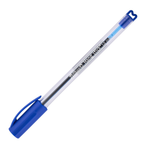 Birotică și Papetărie - Pix cu bila Pelikan Hang Stick K86H, 1.0mm, cu capac, corp transparent, scris albastru