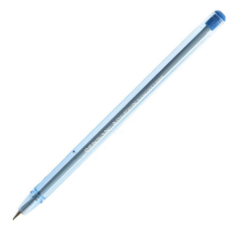 Birotică și Papetărie - Pix cu bila Pensan My-Pen Vision, 1.0mm, corp transparent, cu capac, scris albastru