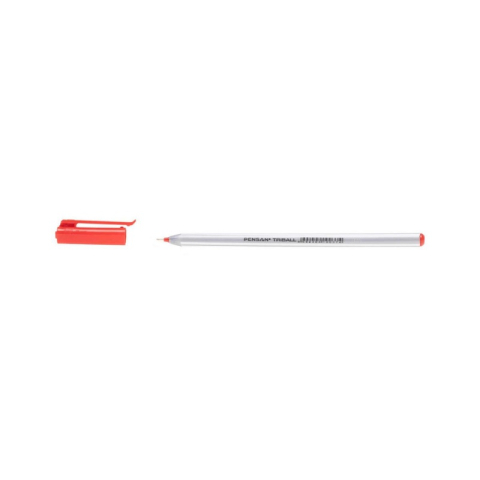 Pix cu bila Pensan Triball, 1.0mm, triunghilar, cu capac, scris rosu [1]