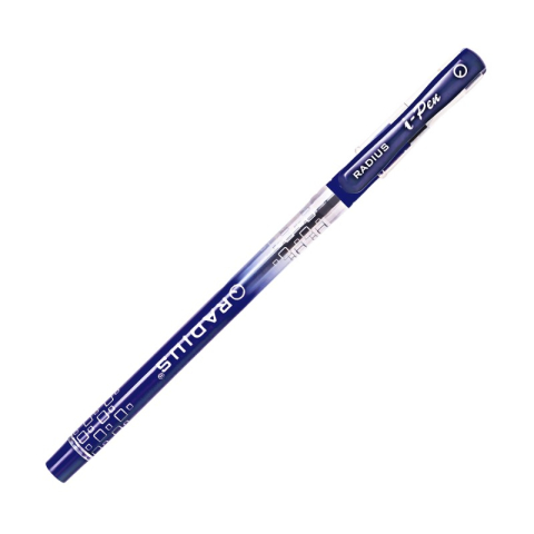 Birotică și Papetărie - Pix cu bila Radius I Pen, 0.7mm, cu capac, corp albastru semitransparent, scris albastru