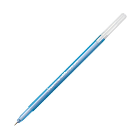 Birotică și Papetărie - Pix cu bila Radius Nifty, 0.7mm, cu capac, corp albastru semitransparent, scris albastru