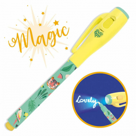 Jucării STEM, Știință şi Experimente - Pix, Stilou Magic cu Cerneala Invizibila si Lumina UV, Djeco, 4 modele