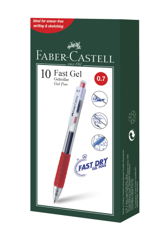 Pix cu gel 0.7mm fast gel rosu faber-castell [2]