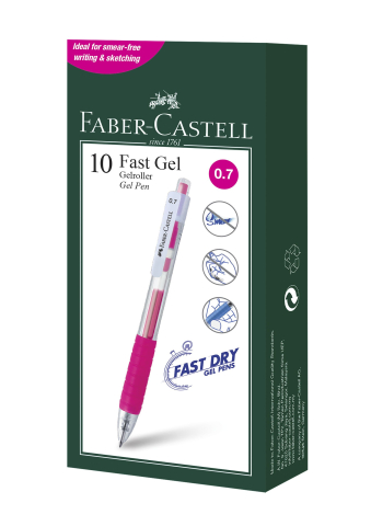 Pix cu gel 0.7mm fast gel roz faber-castell [2]