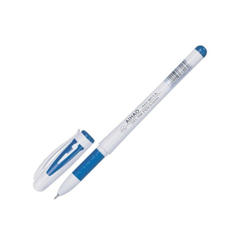 Birotică și Papetărie - Pix cu gel CNX Aihao AH-801A, 0.5mm, cu capac, corp alb, grip cauciucat, scris albastru, set 48 buc + cana