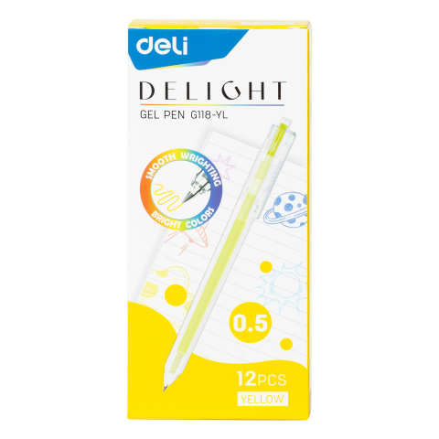Pix cu gel cu mecanism 0.5 mm galben delight deli [1]