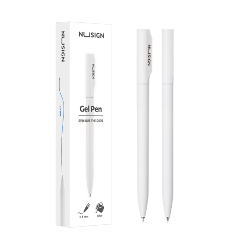 Pix cu gel cu mecanism 0.5mm albastru corp alb nusign deli [1]