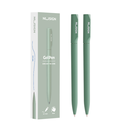 Pix cu gel cu mecanism 0.5mm albastru corp verde nusign deli [1]