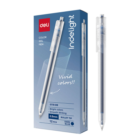 Pix cu gel cu mecanism 0.5mm albastru inchis deli [1]