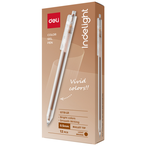 Pix cu gel cu mecanism 0.5mm maro deschis deli [1]