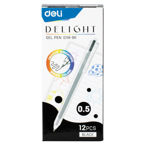 Pix cu gel cu mecanism 0.5mm negru delight deli [1]