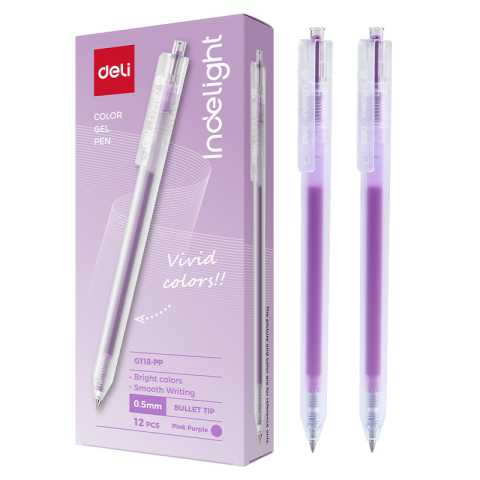 Pix cu gel cu mecanism 0.5mm violet purpuriu deli [2]