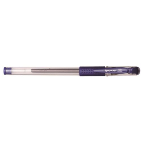 Birotică și Papetărie - Pix cu gel DONAU corp transparent cu grip scriere de 0.5 mm Albastru  