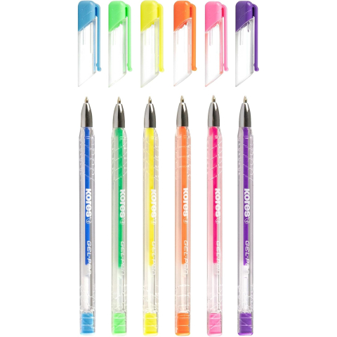 Pix cu gel k11 0.4mm culori neon 6/set kores [2]