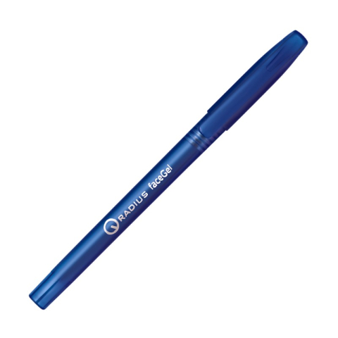 Birotică și Papetărie - Pix cu gel Radius Face Gel, 0.7mm, cu capac, corp albastru, scris albastru
