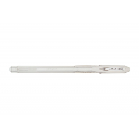 Pix cu gel Uni-ball Angelic UM-120AC, 0.7mm, cu capac, corp transparent, scris alb [1]
