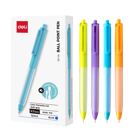 Pix cu mecanism 0.7mm corp pastel albastru softgrip deli [4]