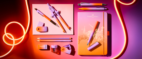 Pix cu mecanism albastru xb flow daily violet-portocaliu faber-castell [2]