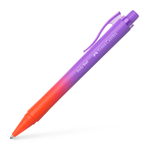 Birotică și Papetărie - Pix cu mecanism albastru xb flow daily violet-portocaliu faber-castell