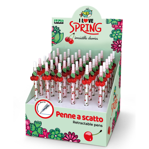 Pixuri pentru Copii si Scoala - Pix cu mecanism Irresistible Cherries, 2 culori asortate , pret/1 buc